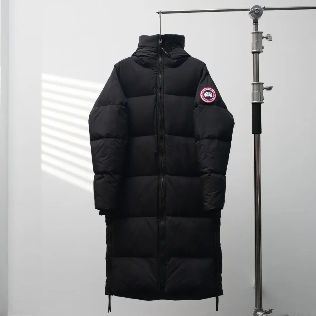 P1160 CANADA GOOSE丨Canada Goose 2800 Long Armband Hooded Down Jacket Color: Black Red Label Size: XS-XXL
